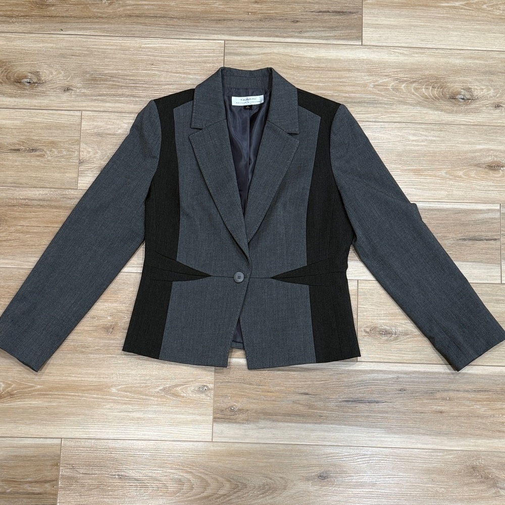 Tahari Charcoal and Black Women's Blazer